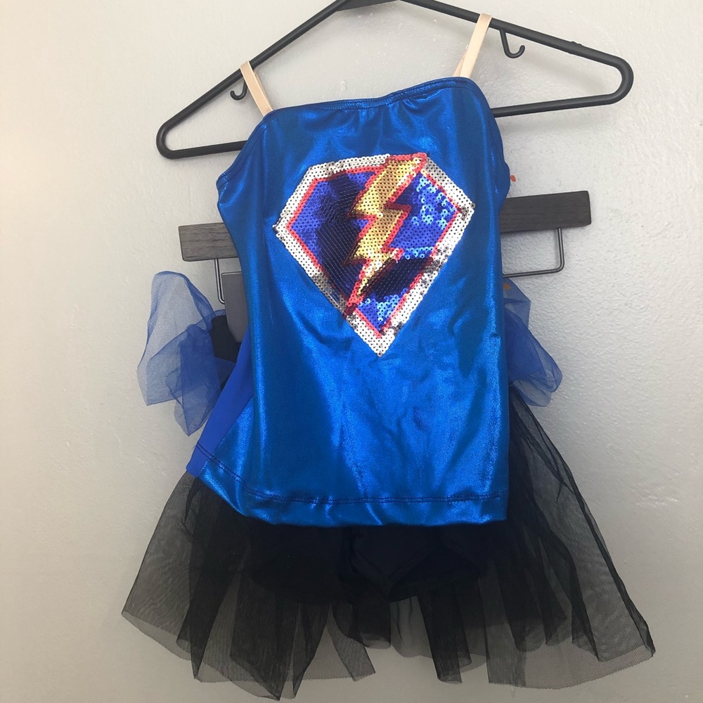 Two piece girls dance outfit. Superhero